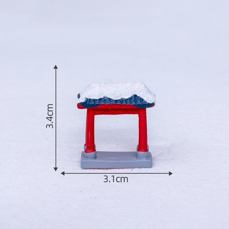 Micro-landscape Jiangnan Snow Scene Sand Table Pavilion Bridge GateRockery Landscaping Materials Decorations, Accessories, Small Ornaments