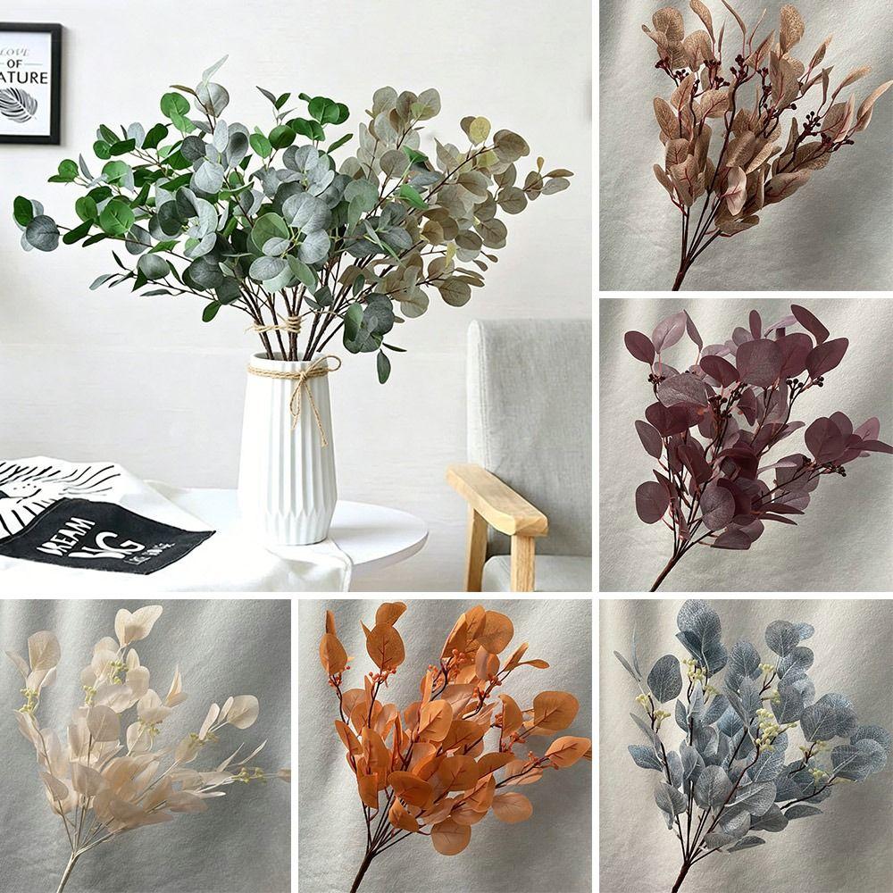 9 Branches Artificial Apple Leaves Multicolor Decorative Leaf Faux Plant Leaves Home Decoration