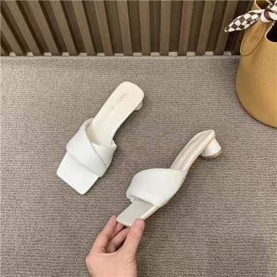 Новые женские роскошные сандалии, летние туфли на среднем каблуке, повседневные дизайнерские модельные туфли на массивном каблуке, туфли-лодочки без пятки, женская обувь Zapatos