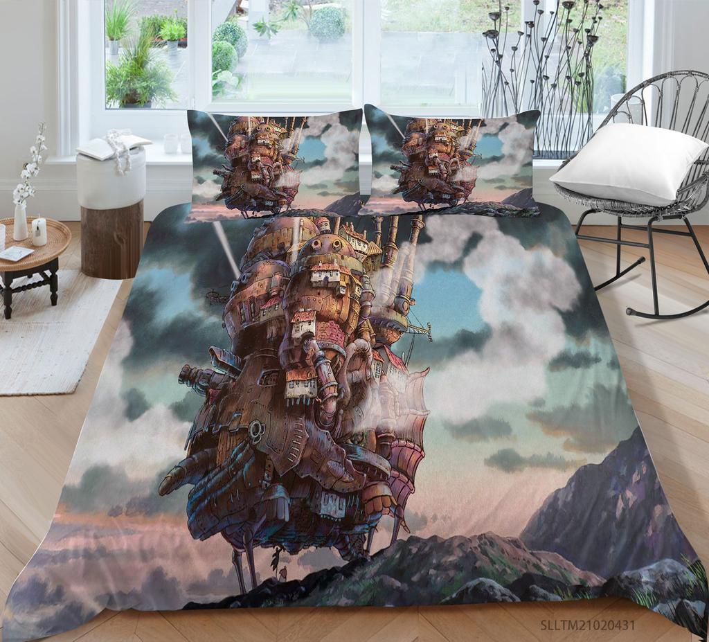 3D Digital Printing Home Bedding Set Pillow Cover Quilt Cover Bedding Set Duvet Cover Full Size Single/Double Bed Home Decoration