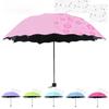 Portable Creative Water Flowering Umbrella Manual Black Coating UV Protection Sun Rain Dual Use Folding Parasol