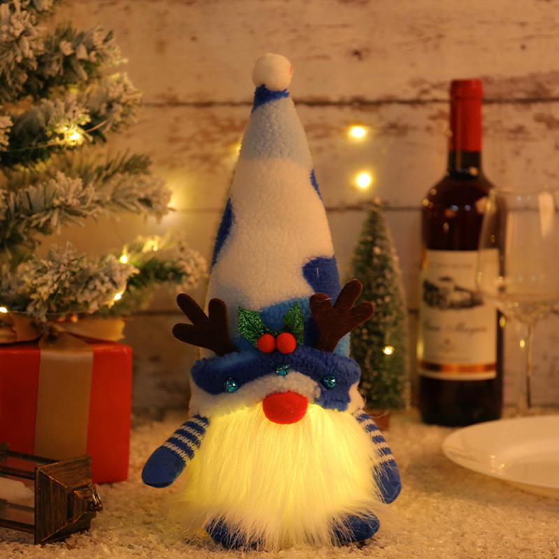 2024 Рождественская кукла Эльф Вязаный Гном со светодиодным ночным светом Рождественские украшения для дома Рождество Навидад Новый год 2025 Подарок