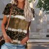 Женская летняя футболка с леопардовым принтом, ретро-мода, футболки с коротким рукавом, повседневные топы с принтом