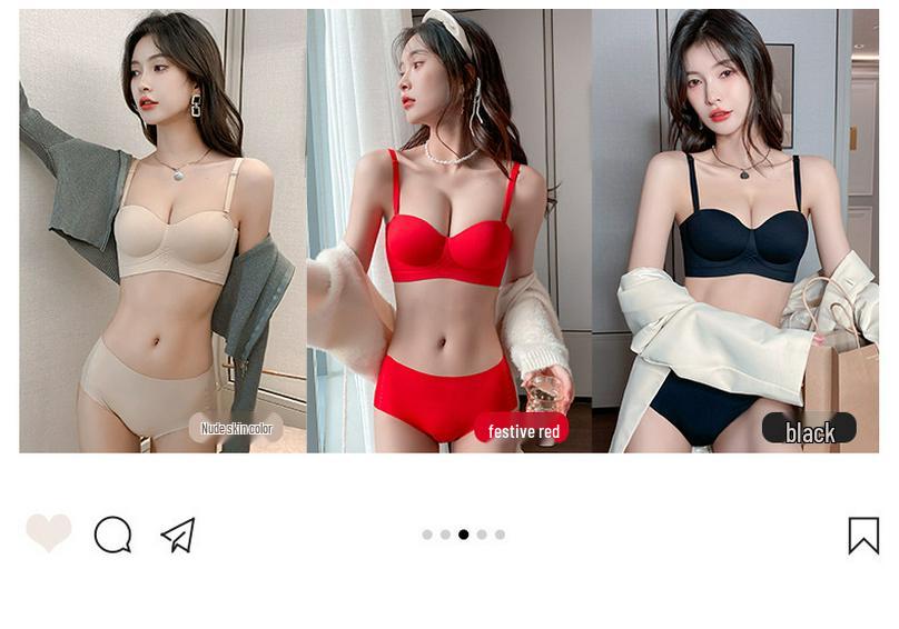 Бюстгальтер-полуграция без косточек, бесшовный: Увеличивает небольшой бюст с боковой поддержкой для комфортного, незаметного ношения