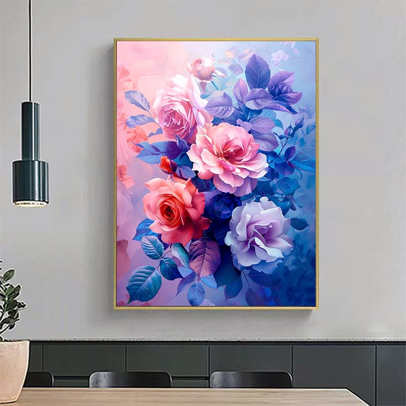 5d DIY Алмазная картина, вышивка крестом, красочные розы, цветы, алмазная вышивка, растения, мозаика, полный круглый дрель, домашний декор