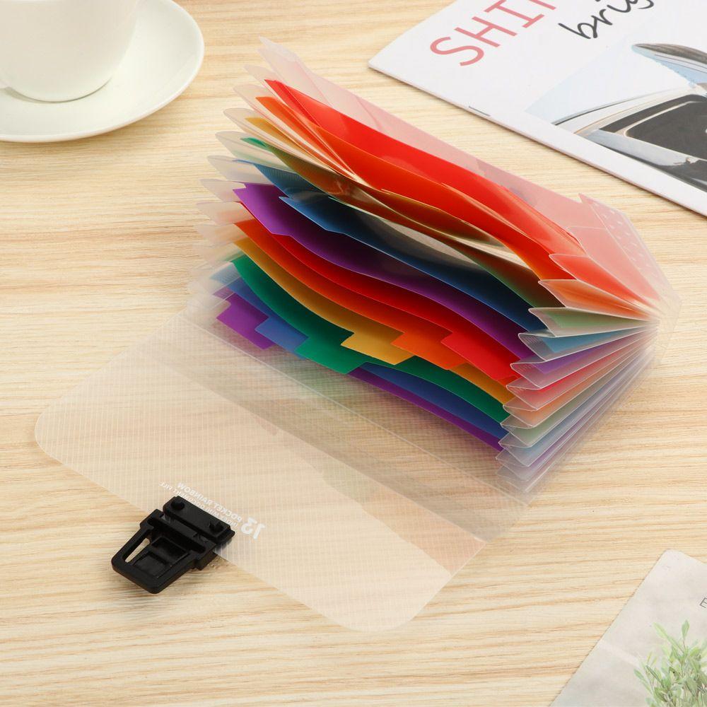 Office Supplies File Case Plastic File Folder Document Bag 13 Pockets Paper Organizer