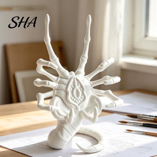 Novelty Birthday Presents Sci-Fi Horror Theme Phone Holder, 3D Printed Unique Desk Ornament, Desktop Organizer Accessory Creative Stable PLA Stand for