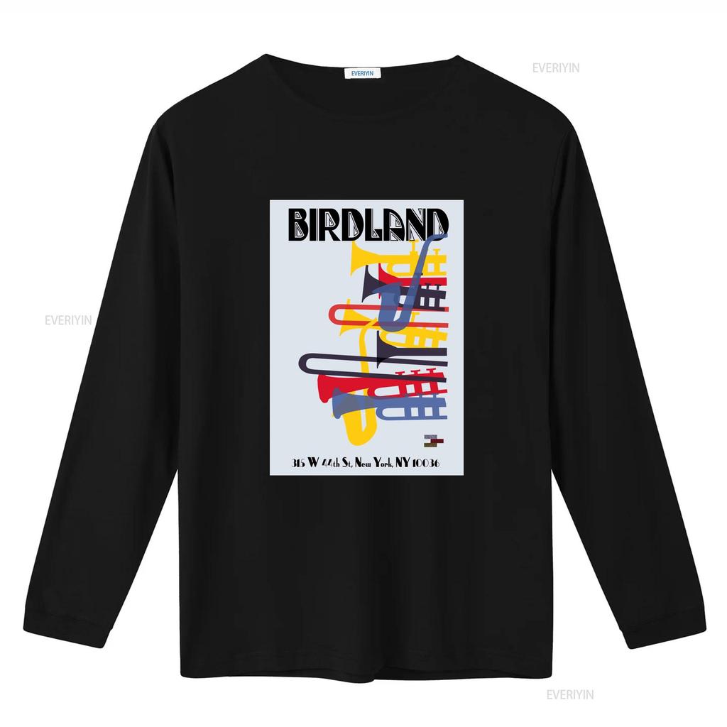 Birdland 1949 Poster Theater Bird Cotton T Shirt Jazz Music Live Coltrane Design New York Inspired Retro Style vintage Washed