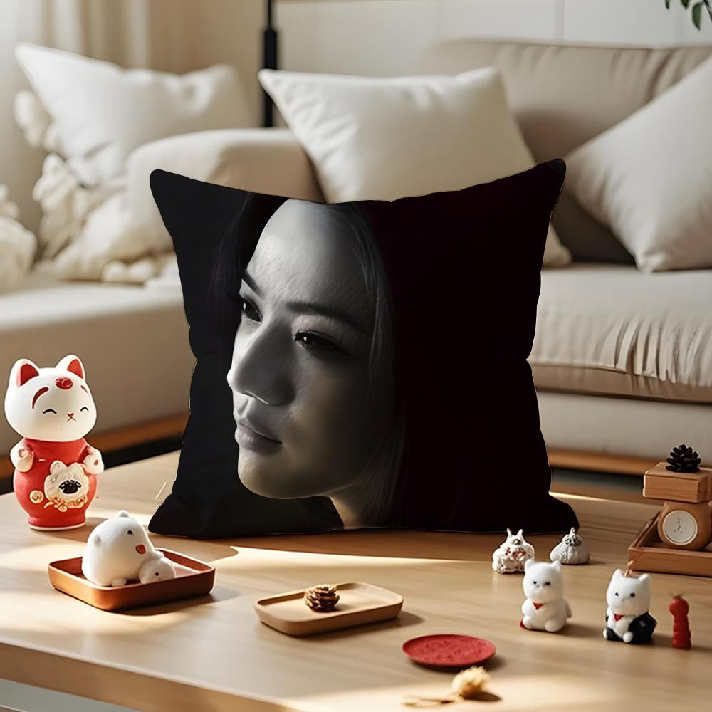 Tang Wei Actress Cushion Cover Anti-Dustmite Pillowcase Invisible Zipper Silky Short Plush Sofa Cushion Cover