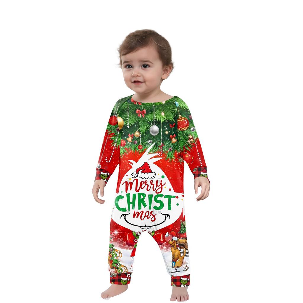 Christmas Prints Family Matching Long Sleeve Tops+Pants Set Family Matching Sets