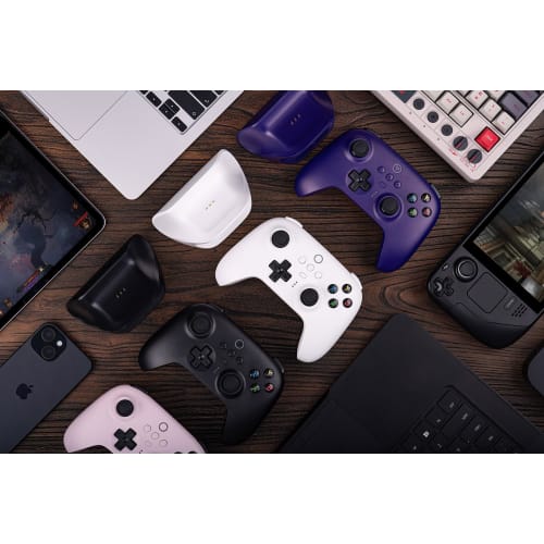Беспроводной контроллер 8BitDo Ultimate 2.4G, Обновление джойстика с эффектом Холла, Игровой контроллер с зарядной док-станцией для ПК, Android, Steam Deck и Apple (белый)