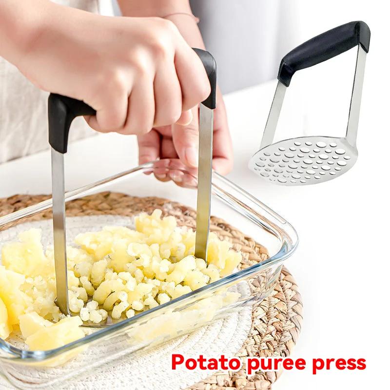 Нержавеющая сталь Картофелемялка Пресс для пюре Картофелемялка Пресс для фруктового сока Гладкая картофелемялка Кухонный гаджет