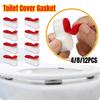 4/8/12 шт. Самоклеящиеся наклейки на сиденье унитаза Нескользящие туалетные принадлежности Практичная подушка для сиденья унитаза Резиновая прокладка Амортизатор