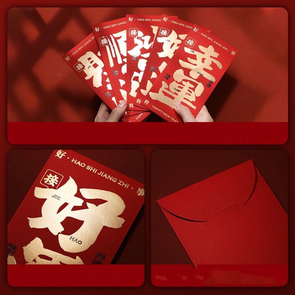 5/6/8pcs Cartoon Red Packet Traditional Luck Pocket Red Envelope  Birthday