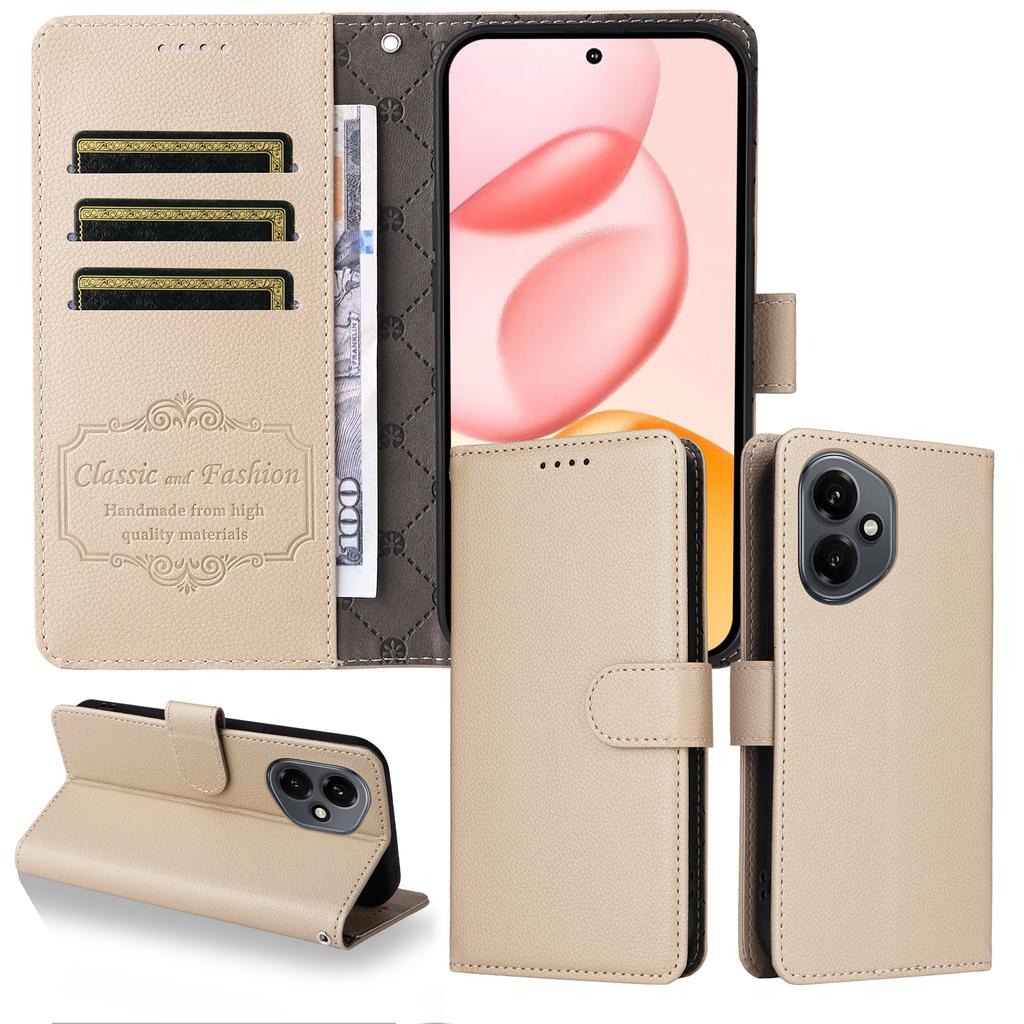 Для Honor 400 5G (Глобальный) Чехол с RFID-защитой, 3 слота для карт, чехол для телефона из ПУ кожи с ремешком на запястье