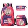 3Pcs/set Cartoon Printed Backpack Teenager Student Boy Girl Schoolbag Larger Capacity Bagpack Travel Bag Kid Gift Mochila
