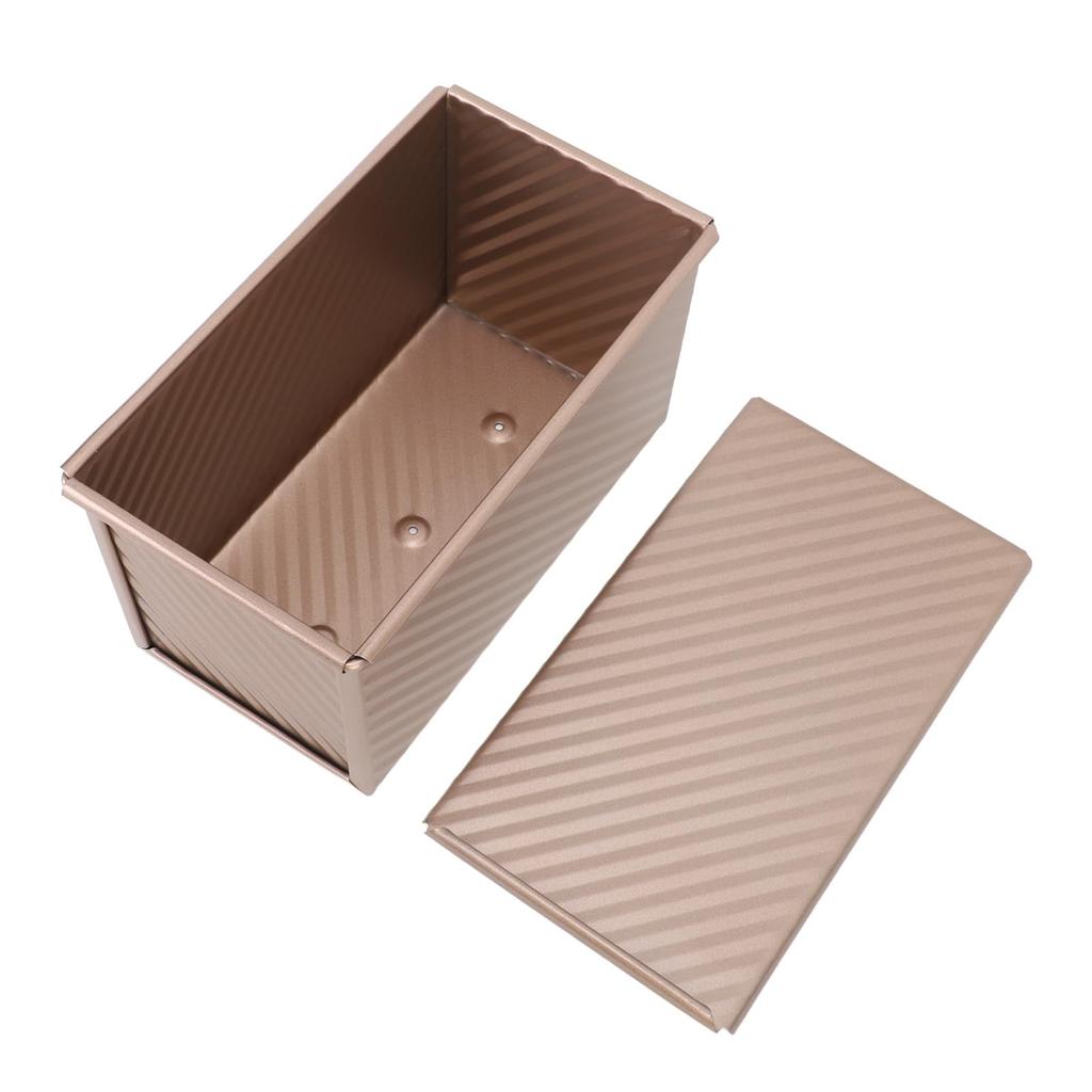 Универсальная форма для выпечки хлеба из углеродистой стали, подходит для духовки и посудомоечной машины (золото) с крышкой