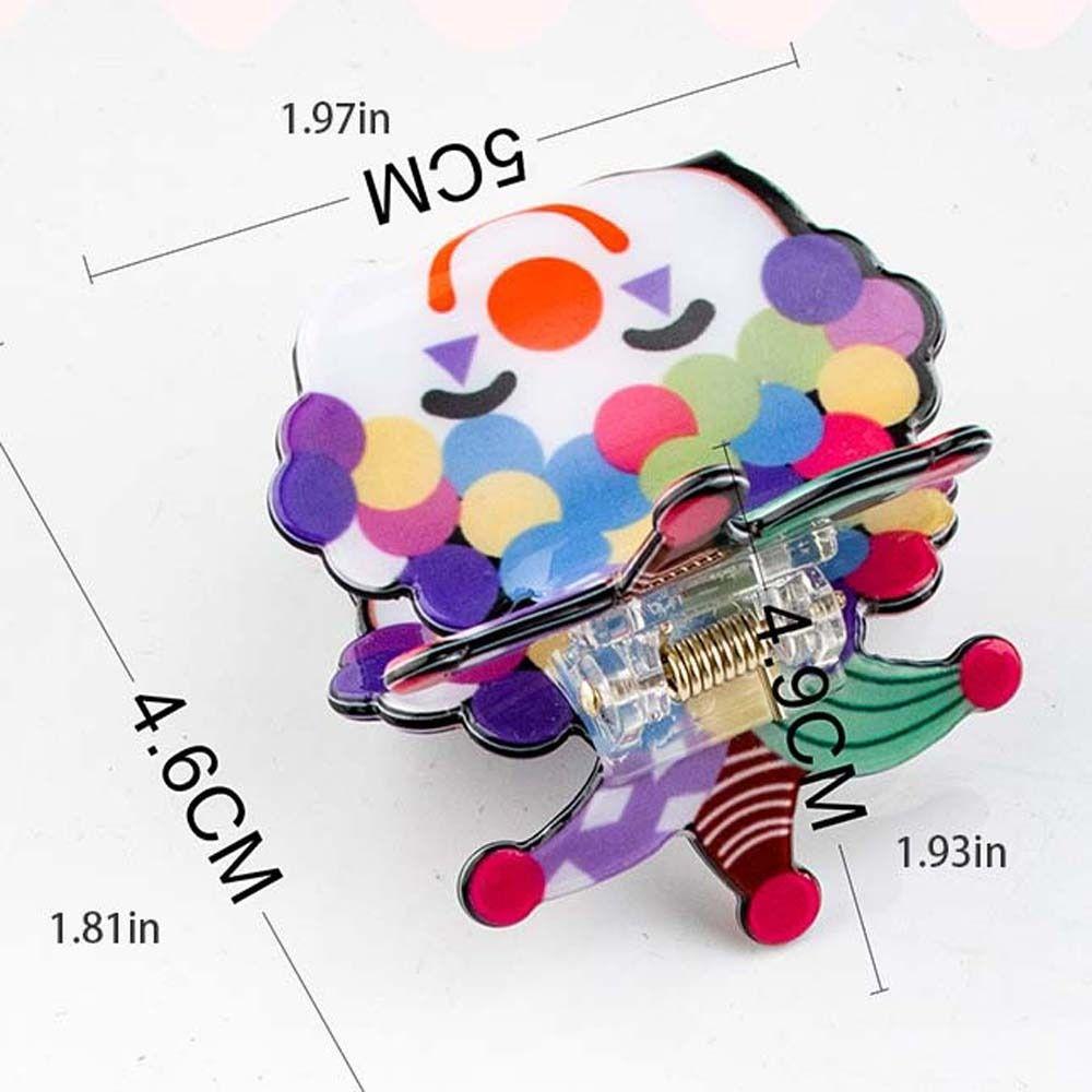 Colorful Clown Hair Claw Joker Cartoon Hair Clips Fashion Ugly Doll Shark Clip Party