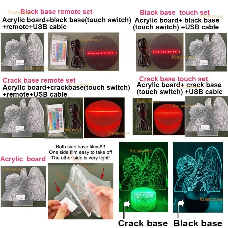 Bungo Stray Dogs Night Light Nakahara Chuuya Figure Lamp Colors Changing Touch Remote Bedside Lamp Gift for New Year Christmas