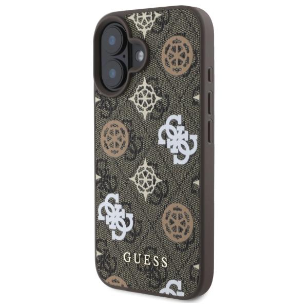 Etui do iPhone 16 Guess Hardcase Peony MagSafe Brązowy
