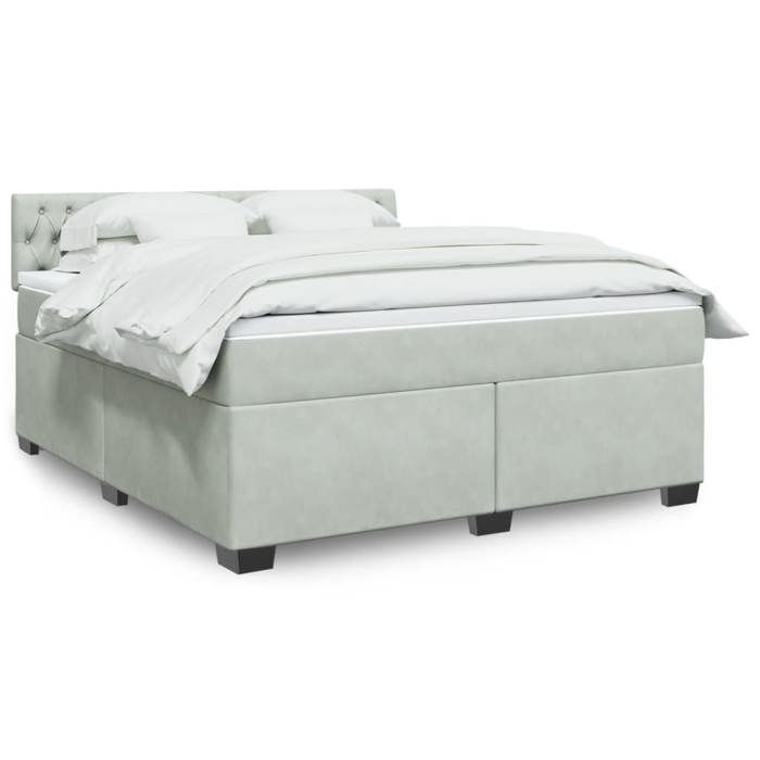 Maison Exclusive - Sommier à lattes de lit et matelas Gris clair 180x200cm Velours