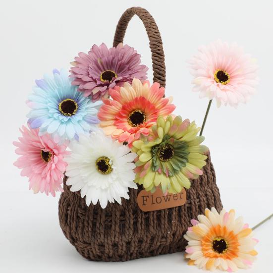 6 шт. искусственных гербер, искусственные цветы с гибким стеблем, искусственные цветы герберы для цветочной композиции, украшение свадебного стола