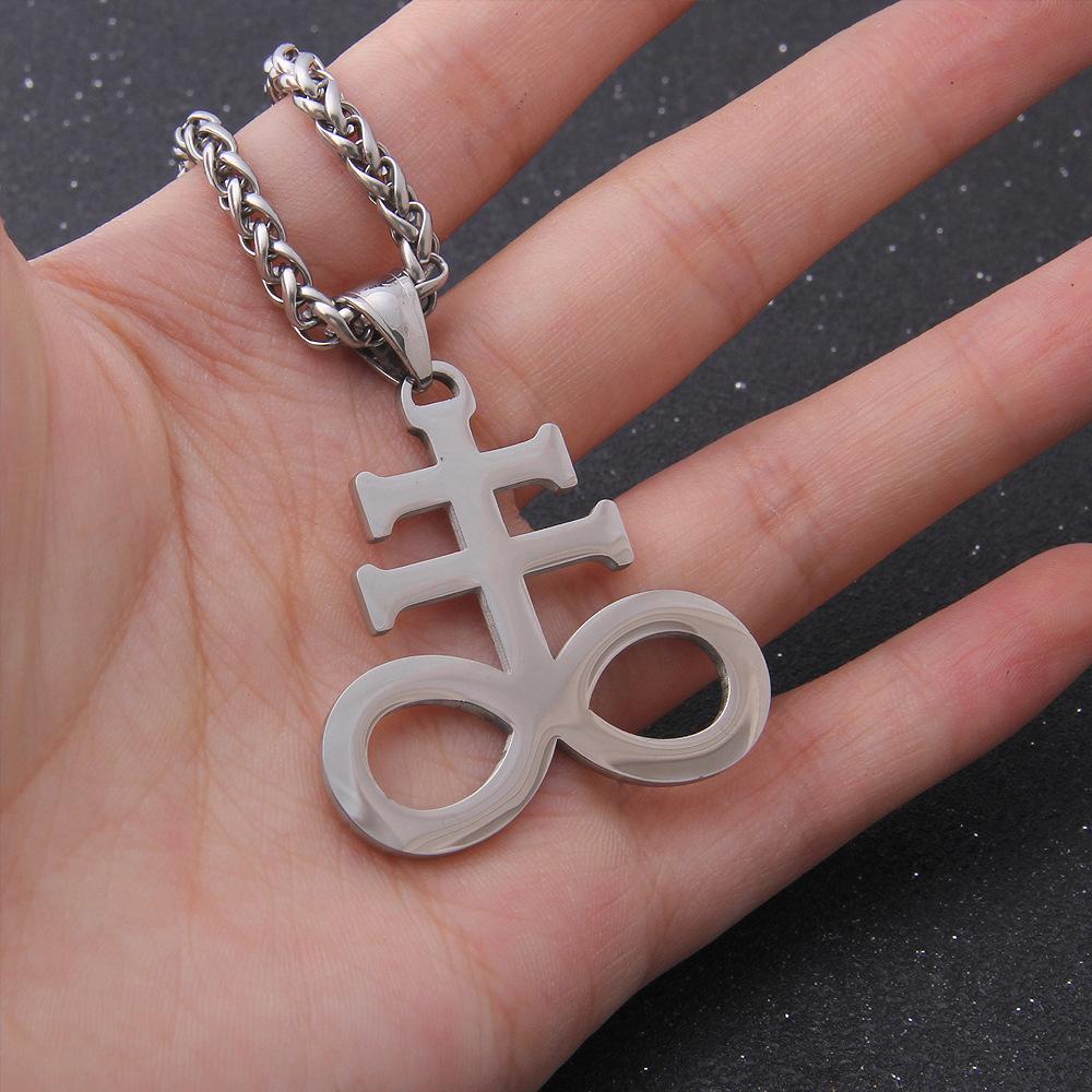 Мужское ожерелье из нержавеющей стали с крестом - Готические сатанинские демонические подвески-аксессуары - Альтернативные религиозные украшения
