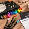 Shuttle Art Watercolor Brush Pen 25 Twin Marker Set with Brush and Extra Fine Includes 1 Coloring Perfect for Picture and Art Supplies with Case Set,