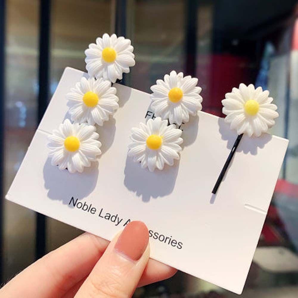 Mini Sweet Flower Daisy Women White Barrettes Flower Clip Hairpins Hair Clips
