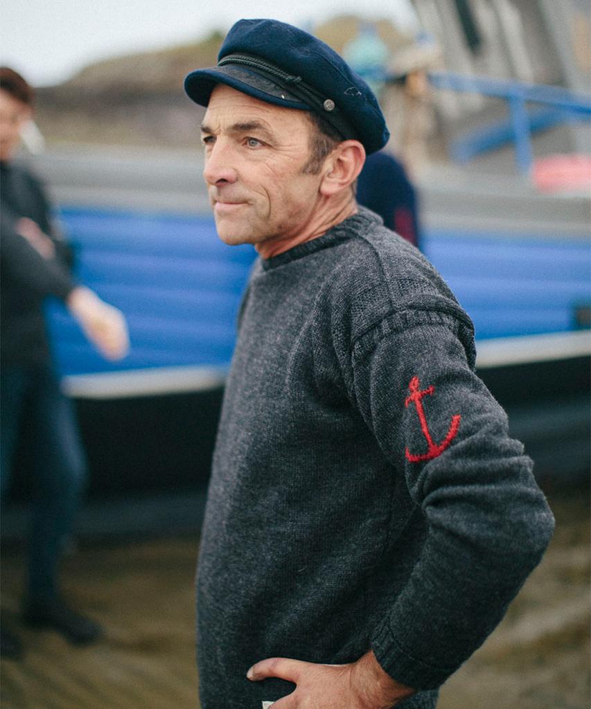 Geonjiulleunseu Crewneck Wholegarment Sweater - Charcoal