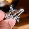 Маленькое свежее роскошное двойное кольцо с бабочкой, персонализированное трехслойное закрытое женское кольцо