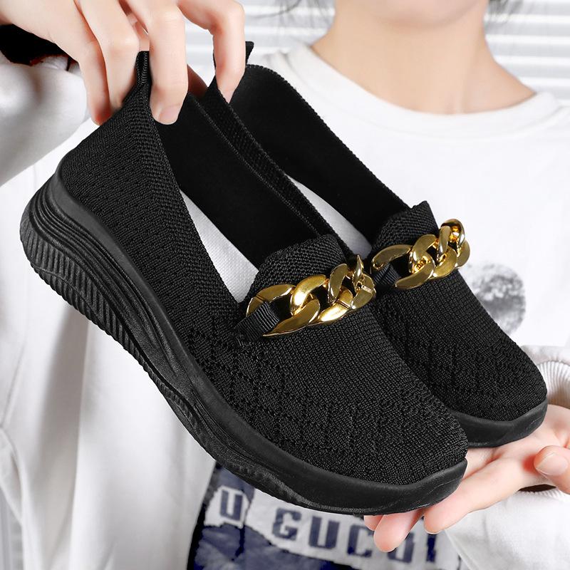 Loafers Women's Spring New Breathable Shoes Trendy Casual Platform Mom Shoes