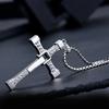 Ожерелье-кулон Крест из фильма Форсаж 7 для мужчин и женщин, Нержавеющая сталь, Кристалл, Крест Иисуса, Туретт, Чокер, Ювелирное изделие, Подарок