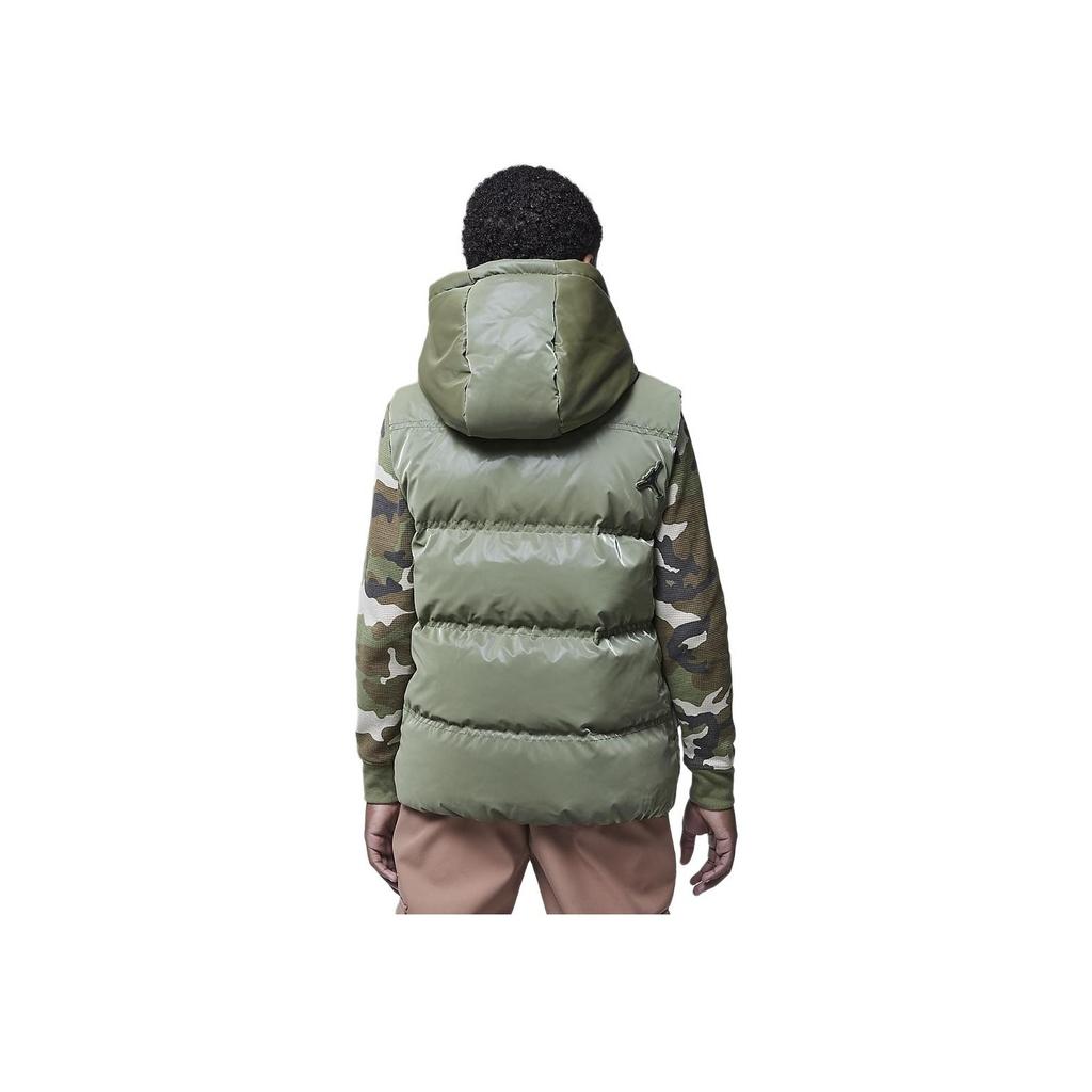 Jordan Повседневный минималистский пуховый жилет с капюшоном для детей, жилеты оливково-зеленого цвета HQ8075-222