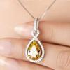 Изысканные желтые кубические циркониевые подвески ожерелья для женщин элегантные помолвочные вечеринки леди роскошные ювелирные аксессуары
