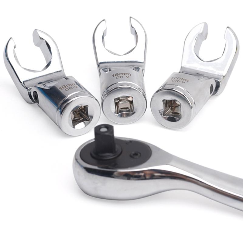 Набор гаечных ключей с гибкой головкой для фитингов, прецизионно обработанные губки, подходит для надежного захвата, инструмент для ремонта тормозной трубки автомобиля