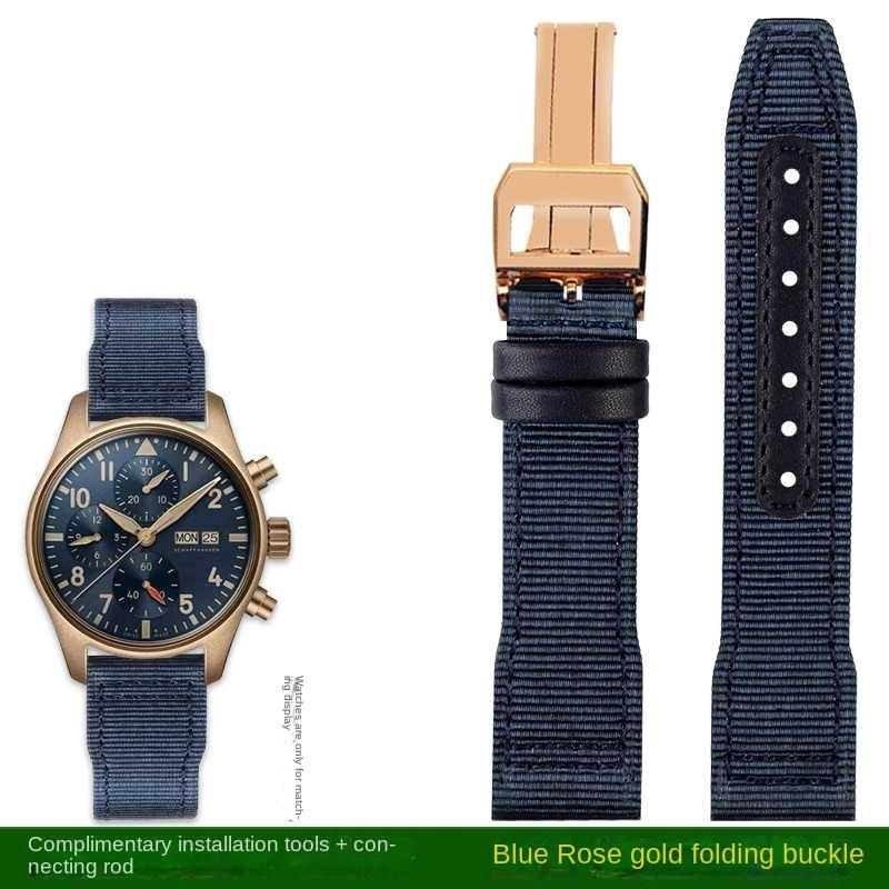 20мм 21мм 22мм Нейлоновый ремешок для часов для IWC Universal Pilot Mark 18 Spitfire Fighter Portugal Series Канвасовый ремешок для часов Браслет