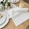 Table Runner Valentine Day Romantic 3D Heart Design Table Runner Simulated Rabbit Fur Valentine Day Decoration