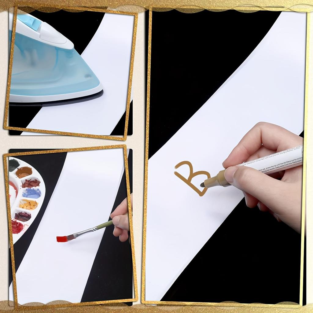 10pcs, Blank Satin Sashes Plain Sashes Party Accessory for Graduation Wedding Bachelorette Party DIY Supplies (White)