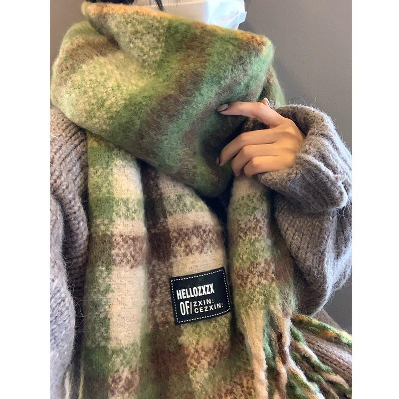 Scarf Female Winter Student Warm Versatile Fashion Patch Scarf Shawl Men's Trend