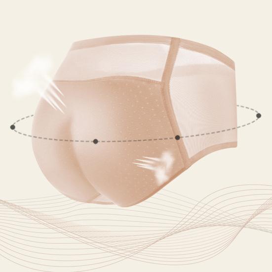 Женские трусы из тонкой сетки в стиле пэчворк, бесшовные, со средней талией, с приподнятыми ягодицами, эргономичный дизайн, поддельные ягодицы, с подкладкой, губка для увеличения ягодиц