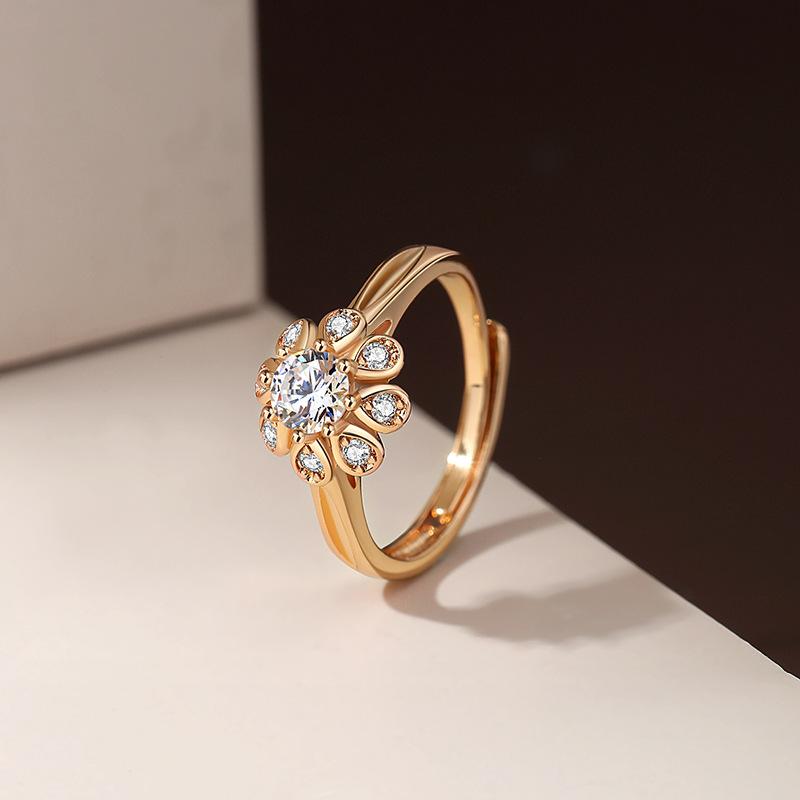 Кольцо Ins Wind Flower Femininity Light Luxury Open Ring