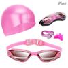 6Pcs/Set  Antifog Swimming Goggles Kit No Leaking with Nose Clip Earplugs Swim Cap and Case