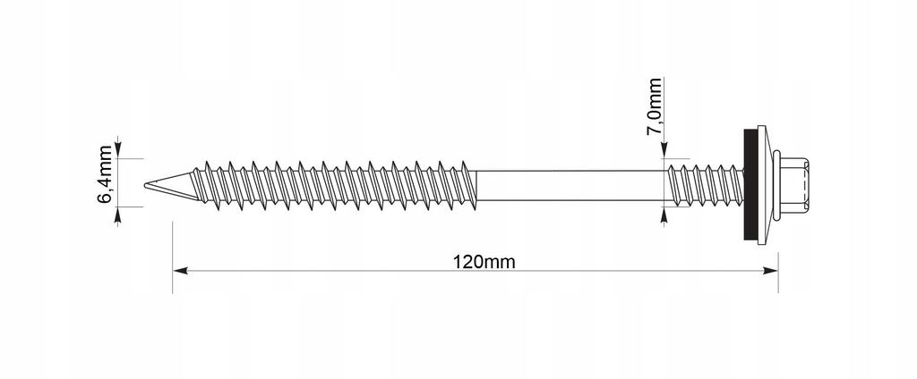 GTRW SP A19 screws 6.4/7.0x120mm galvanized