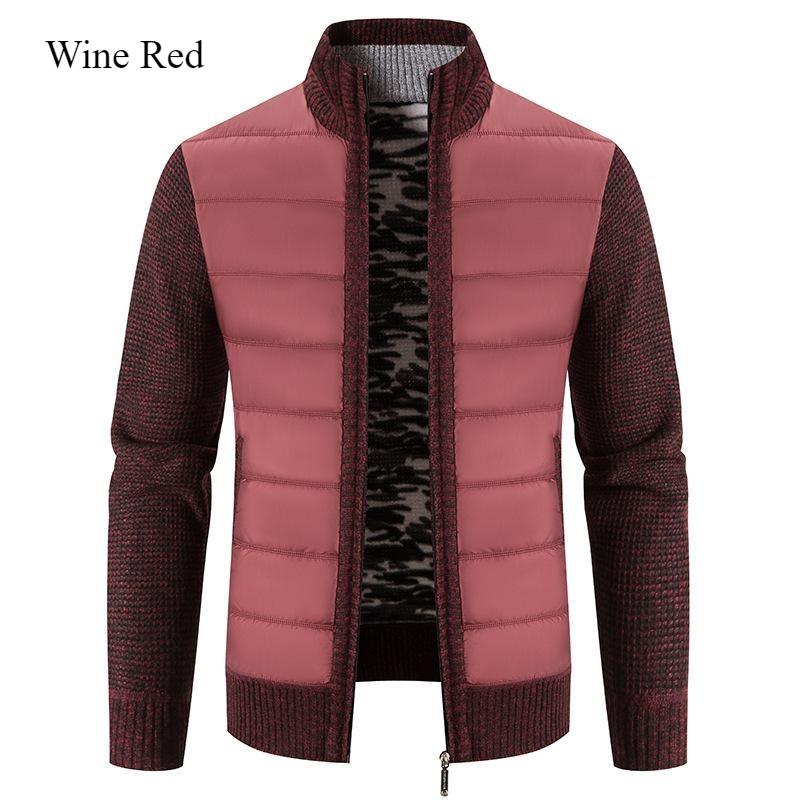 Мужской свитер с воротником-стойкой, пальто, утепленная верхняя одежда из флиса, свободный вязаный свитер, кардиган, зимний свитер, модный тонкий топ