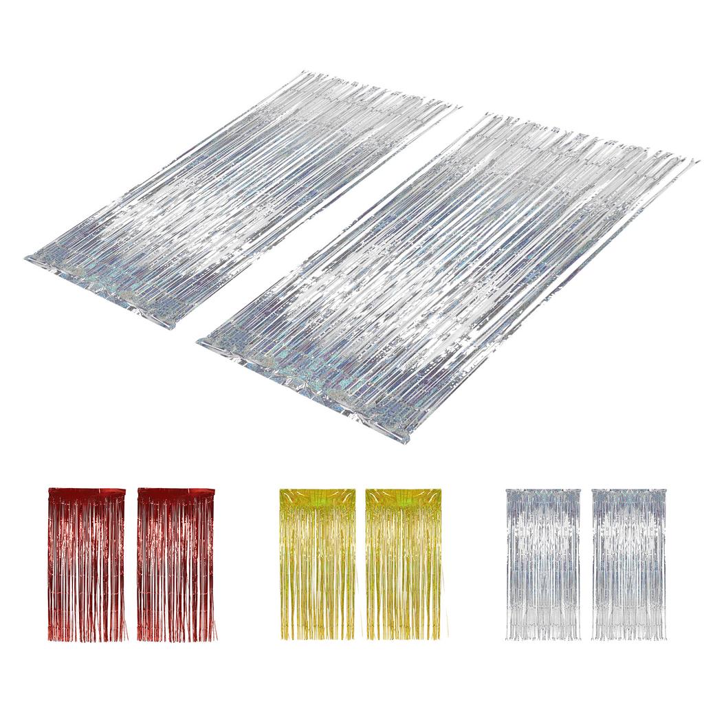 2 шт. фольгированная бахрома занавеска бахрома фон для свадьбы помолвки девичника дня рождения вечеринки сцена D