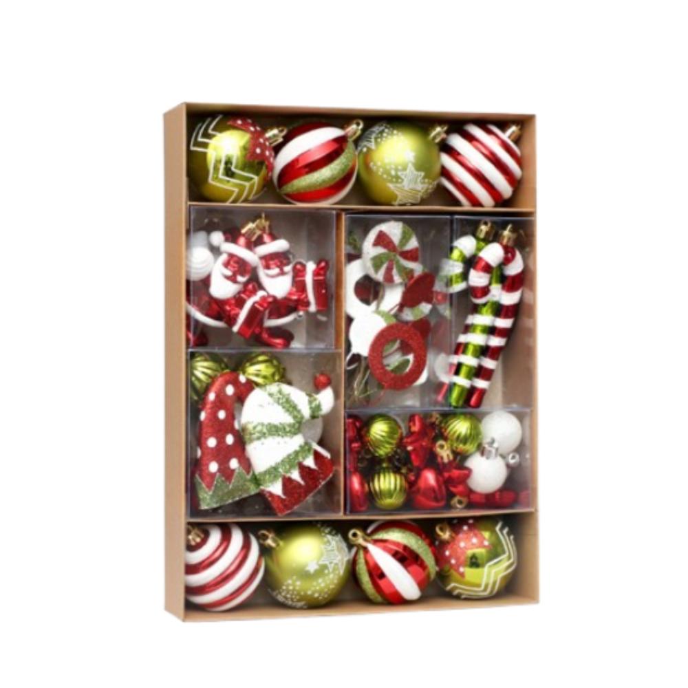 50pcs Reusable Electroplated Christmas Hanging Balls Xmas Tree Pendants Home New Year Festival Gift