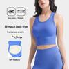 Женский топ для йоги без рукавов с нагрудными вкладышами, с закрытыми подмышками, легкий для весны/лета, универсальная одежда для внутреннего/внешнего ношения