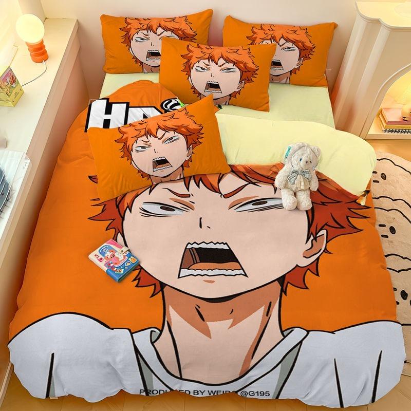 Пододеяльник Haikyuu Волейбол Молодежный 3D Бокуто Манга Коллаж Печать Комплект постельного белья Одеяло Кровать Молодежный Домашний Декор Девочки Мальчики Подарок