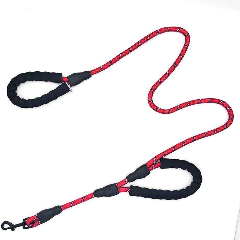 Double Handle Reflective Large Dog Leash with Logo